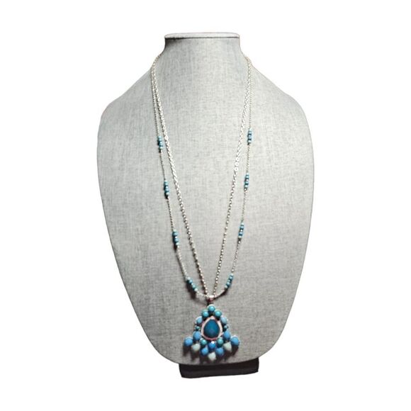 Turquoise Cascade Pendant Necklace (NWOT) - Picture 8 of 11